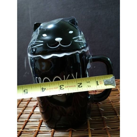 Rae Dunn Artisan Collection by Magenta SPOOKY Decorative Mug With‎ Lid Black - Picture 6 of 6